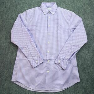 Charles Tyrwhitt Dress Shirt Mens 16 35 Purple Gingham Check Slim Fit Non Iron